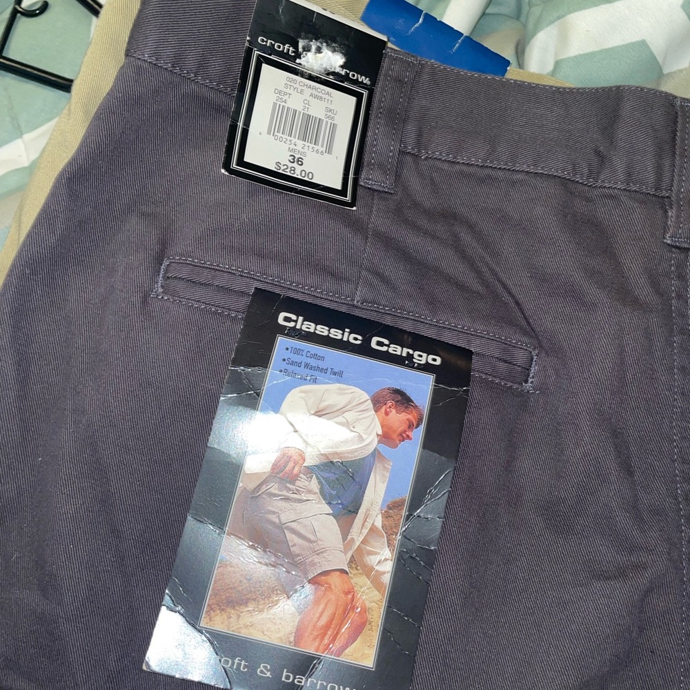 New With Tags Croft & Barrow Mens Dress Charcoal Khaki Capris *make offers* - Picture 3 of 7